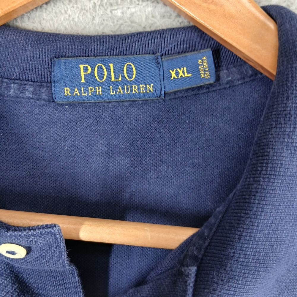 Polo Ralph Lauren Classic Fit Pique Short Sleeve Polo Shirt XXL Navy Blue - Picture 4 of 9